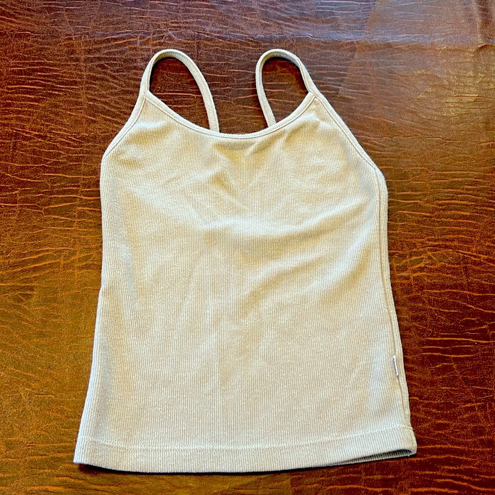 Rolla’s XS gray tank top. Revolve